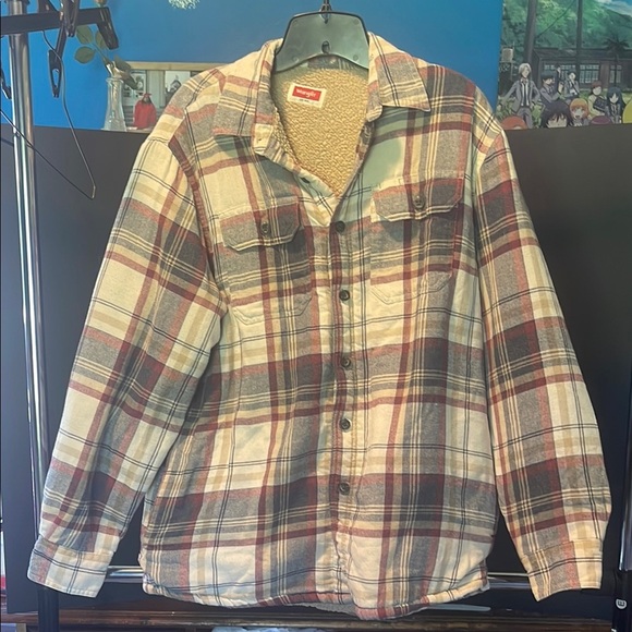 Wrangler Retro Other - Wrangler Quilted Fleece Lined Red and Blue Plaid Shirt/ Jacket Size M